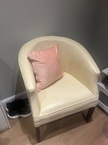 Two cream leather chairs great condition