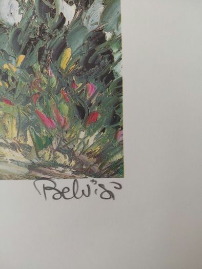 Limited edition lithograph Village sur la Colline by Marcel Bevisi