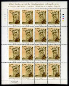 2007 Ireland 400th Anniversary of Irish Franciscan Commemorative College Stamp Sheetlet Plate 1A1A1A1A (MNH)