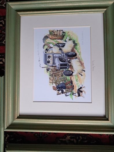 Beautiful Set of 3 Framed "Country Comicals" Prints by Linda Birkinshaw