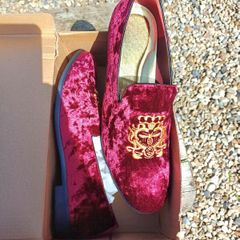 Embroidered Velvet Slipon Shoes