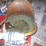 Beautiful Antique Brass, Copper and Porcelain Coal Scuttle Image 9