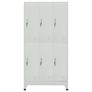 Locker Cabinet with 6 Compartments Steel 90x45x180 cm Grey Image 3