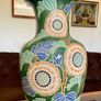 Large Vintage Sunflower Floor Vase Stone Ware Floral Umbrella Stand Image 4
