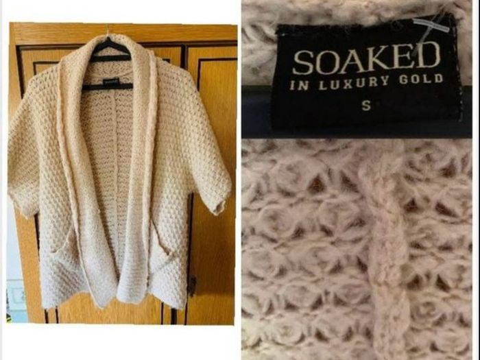 Soaked in luxury gold Copenhagen designer knit cardigan chic neutral timeless elegant
