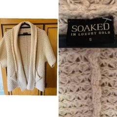 Soaked in luxury gold Copenhagen designer knit cardigan chic neutral timeless elegant