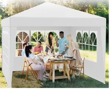 Waterproof 3x3m Gazebo White with 4 side walls