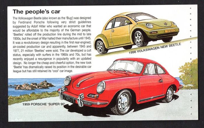 2005 Jersey Motor Festival Classic Cars Commemorative Stamps Booklet Mint Never Hinged (MNH) Photos of panes including