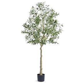Artificial Olive Tree, 1.8 m Tall Faux Plant, Secure PE Material & Anti-Tip Tilt Protection Low-Maintenance Plant, Lifelike Green Fake Potted Tree