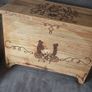 Wooden storage box with pyrography horse design Image 3