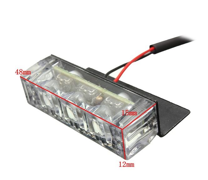 12V 6 Amber LED Flashing Grill Lights Bar Strobes Warning Lights