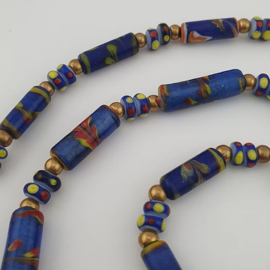 Vintage Venetian Style Floral Glass Beads Necklace