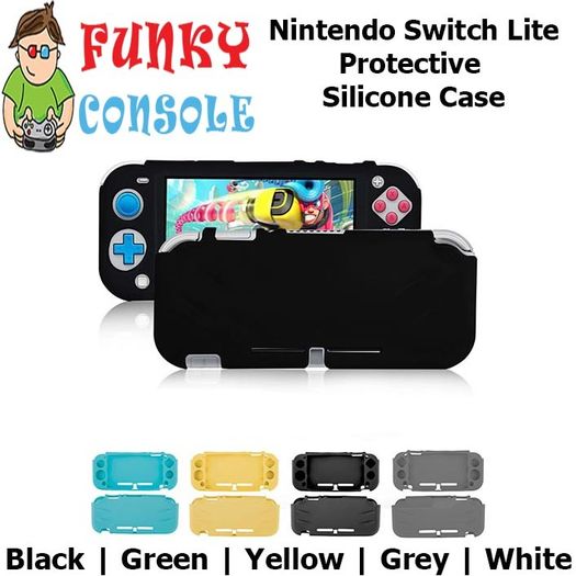 Nintendo Switch Lite Protective Silicone Rubber Gel Console Soft Case Cover Black