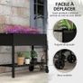Raised Garden Planter on Legs dim. 109L x 39l x 80H cm Shelf 2 Wheels + Irrigation Insert Metal Black Image 6