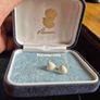 Vintage small white hypoallergenic earrings Image 3