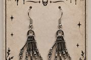 Hand Bones skeleton drop earrings
