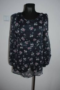 Brand new navy floral blouse by Permit size UK12 EU40 Postage included
