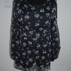 Brand new navy floral blouse by Permit size UK12 EU40 Postage included
