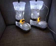 Christmas acrylic santa boots.