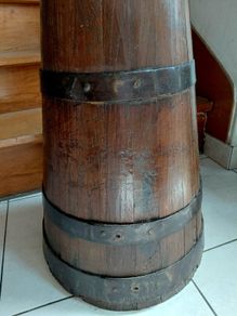 Antique French butter churn upcycled to umbrella or walking stick holder