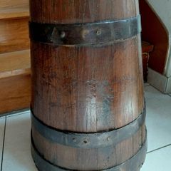 Antique French butter churn upcycled to umbrella or walking stick holder