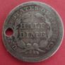 1844  American HALF DIME 90% Silver coin Image 2