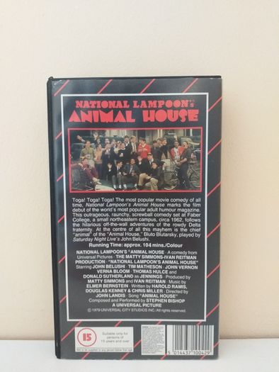 National Lampoon's Animal House CIC Video 1979 Certificate 15
