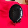 Arcoroc France Coquillage Black Amethyst Glass Serving Plate Scallop Sea Shell Image 3