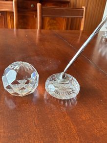 Crystal Desk Pen & Paper weight set