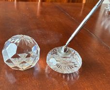 Crystal Desk Pen & Paper weight set