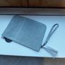 Sage Green Croc Clutch Hand-held Purse Image 3