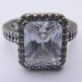 Vintage Sterling Silver 925 Timeless Elegance Halo CZ Ring size K - 5,52g Image 7