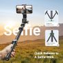 70 inch/1.8m Phone Tripod Stand, Aluminum Selfie Stick Tripod with Bluetooth Remote, iPhone Tripod with Phone Holder Max 7.9'', Compatible with iPhone 14/13/12 Pro, Galaxy, Action Camera, GoPro Image 3