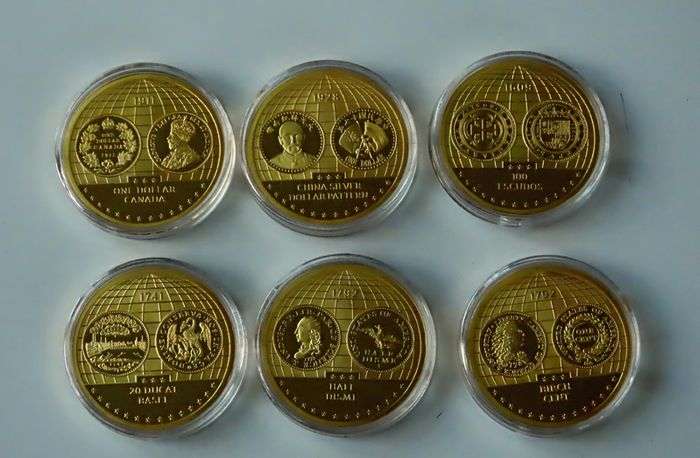 Complete Set of Gold plated 24 commemoratives of 'The Most Expensive Coins in the World'