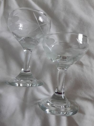 Pair of Engraved - Liquer - Glasses