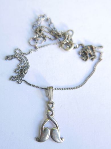 Vintage Sterling Silver 925 Pendant Necklace length 18" - 2,7g