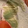 Print a la Main - St Clement France - 21 cm diameter colourful plate with Peaches and Leaves Image 4