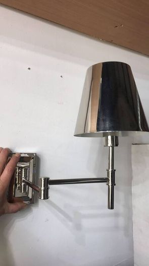 Polished Nickel Metal Light Swing Arm and Toggle Switch