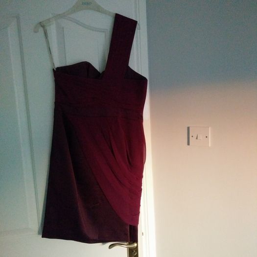 Karen Millen Aubergine Draped One Shoulder Dress