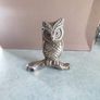 Brass Owl SET OF 2 EACH one is 18.00 EURO Vintage Brass Owl Statue Figurine Paperweight Bird Nature Tree Branch Retro skitch. Image 2