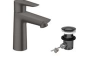 Hansgrohe Talis E 110 washbasin water mixer, with pop-up outlet, matte black, 71710670