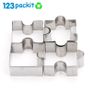 Set of 4 cookie cutter set stainless steel cookie cut jigsaw shape puzzle reusable for baking Image 2