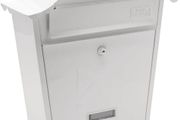 White Classic Wall Mounted Galvanised Steel Lockable Weatherproof Post Box