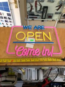 Large We Are Open Come In Neon LED Sign Business House Garage