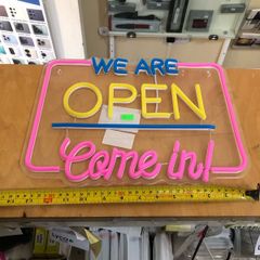 Large We Are Open Come In Neon LED Sign Business House Garage