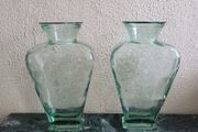 Vintage pair of XL parlane glass vases