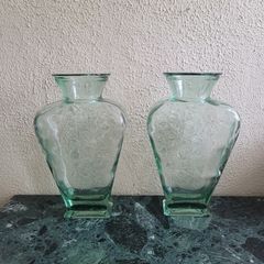Vintage pair of XL Parlane glass vases