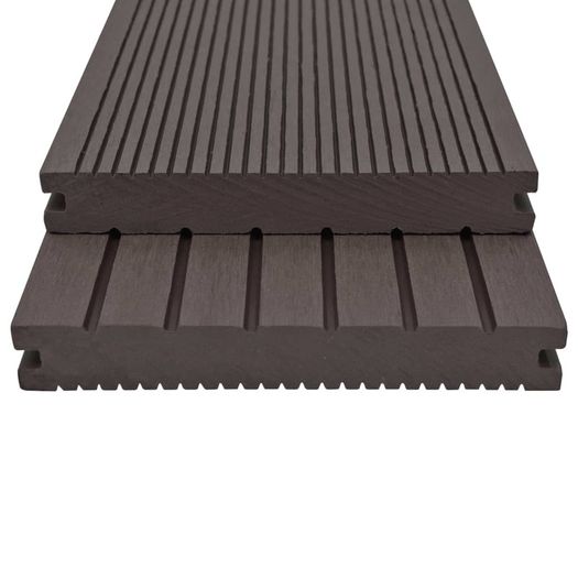 WPC Solid Decking Boards with Accessories 30m SQ 2.2m Dark Brown