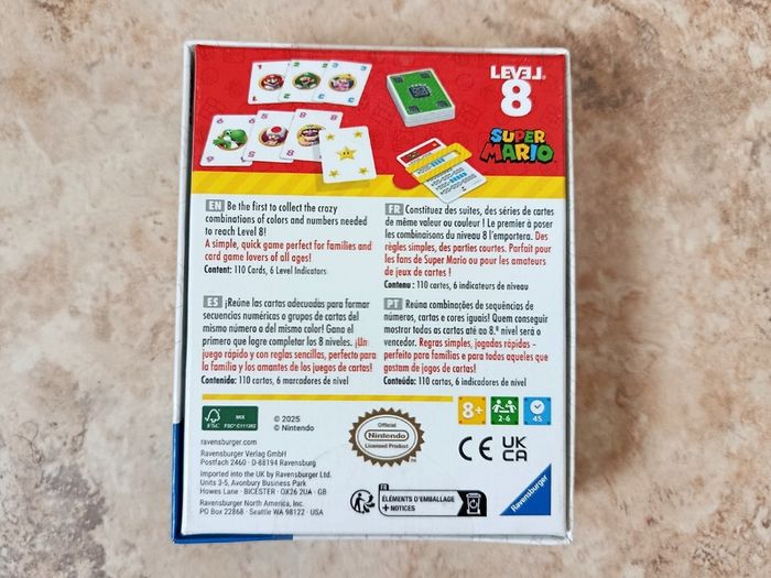 Ravensburger 2025 Nintendo Card Game: Level 8 Super Mario (2-6 Players 8+) NEW