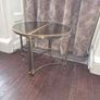 Maison Jansen Hollywood Regency Style Pair of Brass Demi-Lune Side Tables Image 2